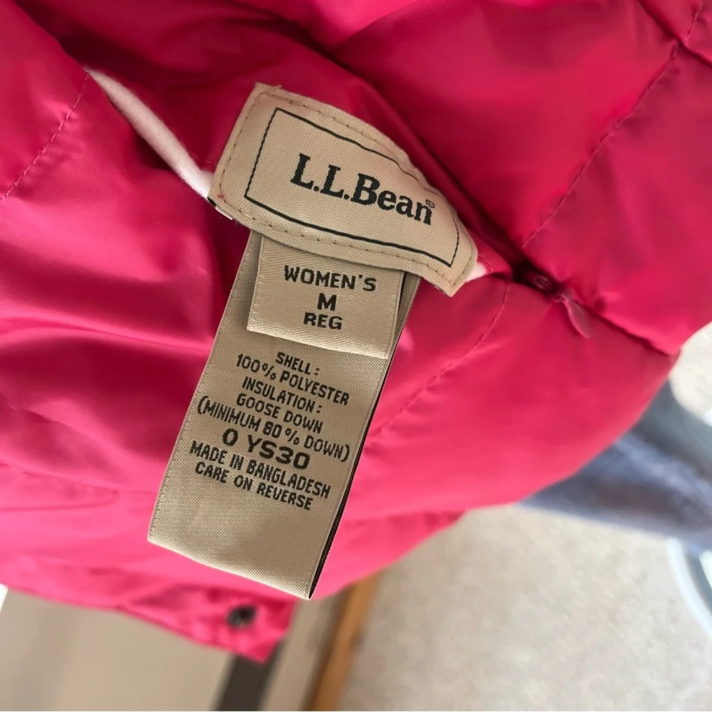 Vintage L.L. Bean reversible down vest pink black M - Picture 15 of 15